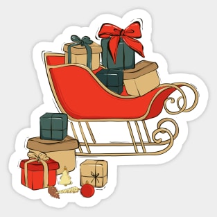 Christmas sleigh gifts Sticker